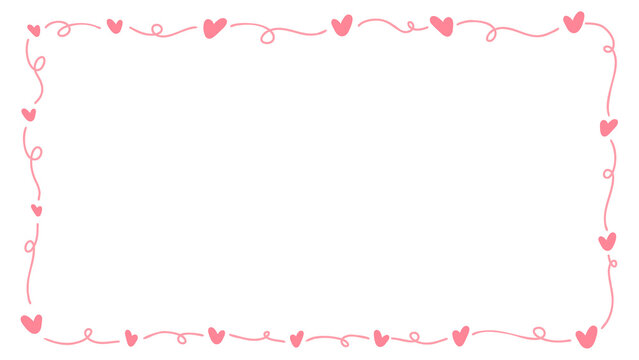 Doodle of heart frame for valentine's day. Hand drawn heart element vector. - Powered by Adobe