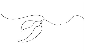 Chilli pepper icon in continuous one line minimalist design, isolated vector for modern food and cooking illustrations