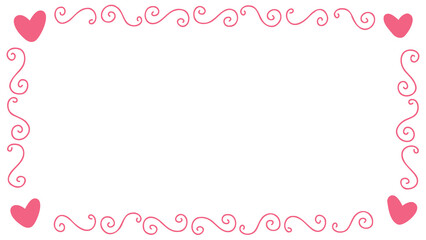 Doodle of heart frame for valentine's day. Hand drawn heart element vector.