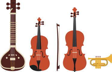 Minimalist Musical Instruments Vector Art