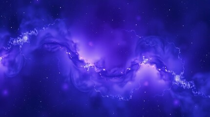 Naklejka premium Stunning purple nebula with vibrant cosmic dust and sparkling stars for captivating space exploration themes