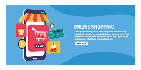 Online shopping landing page concept