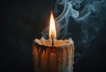 Warm candlelight glows, a romantic flame in the dark night