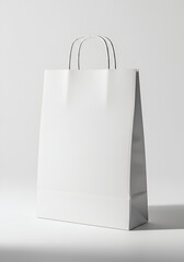 Blank white shopping paper bag