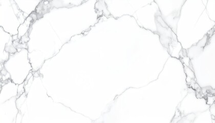 Obraz premium Close-up view of a white marble surface with intricate gray veins.