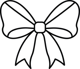 Simple christmas bow line art vector illustration