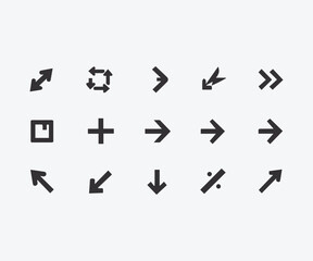 Minimal Arrow Icons Set Vector Direction Symbols and UI Elements