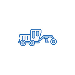 Motor Grader icon design with white background stock illustration