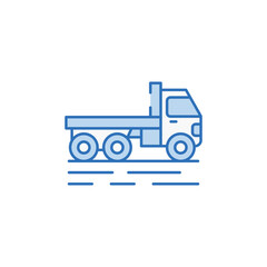 Flatbed Truck icon design with white background stock illustration