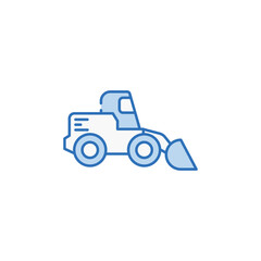 Wheel Loader icon design with white background stock illustration