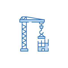 Construction Site icon design with white background stock illustration