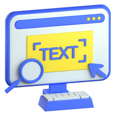 Typography tool 3D Icon colorful style