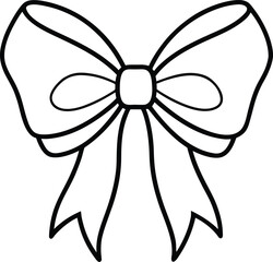 Simple christmas bow line art vector illustration