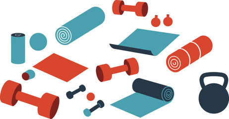 Abstract Fitness Equipment Vector Art