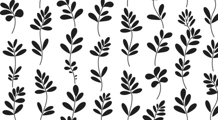 Sleek Monochromatic Plant Pattern