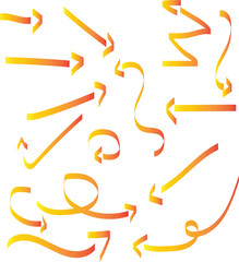 Vector golden hand-drawn arrow set – decorative sketch arrows for design