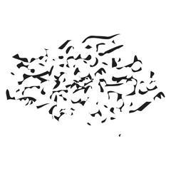 Abstract Ink Brush Strokes Cluster