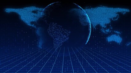 5G network digital concept. High speed internet network technology for internet business. Global network data connections Global world network and on earth cryptocurrency and blockchain and IoT. - Powered by Adobe