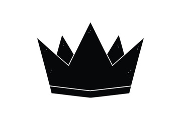 Silhouette art illustration of a children's paper crown with zigzag edges.eps