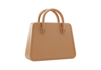 Isolated Elegant Handbag with Stitching Detail