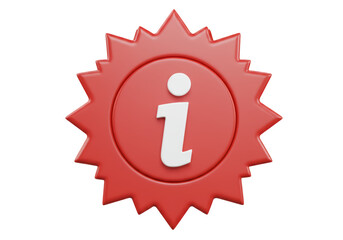 Isolated Information Badge with Letter I