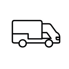 Simple line art icon of a delivery truck