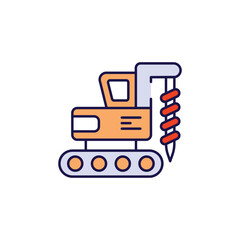 Fototapeta premium Drill Rig icon design with white background stock illustration