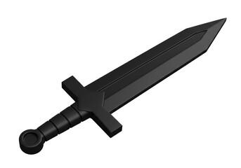 Isolated Black Sword Medieval Weaponry