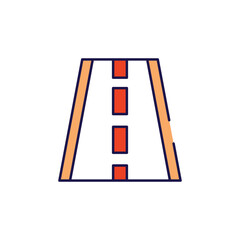 Big Road icon design with white background stock illustration