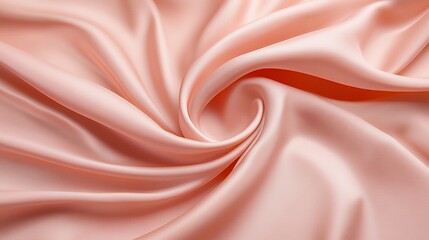 Obraz premium Peach Satin Fabric Swirling Softly Elegant Texture
