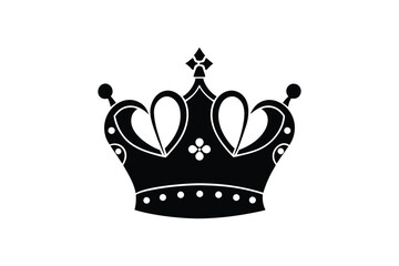 Silhouette art illustration of a royal crown with detailed jewels.eps