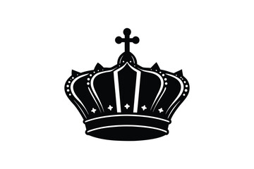 Silhouette art illustration of an imperial crown with cross finial.eps