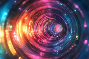 Obraz premium Abstract Colorful Swirling Light Tunnel Design