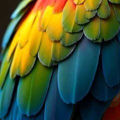 Fototapeta premium parrot, bird, nature, macaw, green, feathers, plant, 