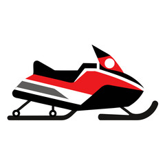 Snowmobile elements for winter sport vector on white background.