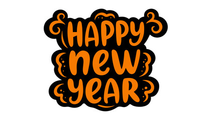 Happy New Year typography lettering design