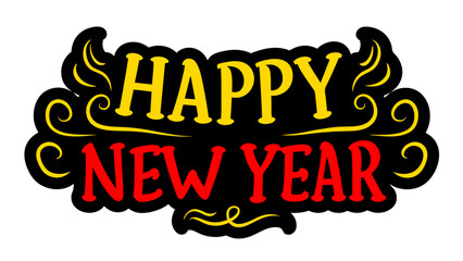 Happy New Year typography lettering design