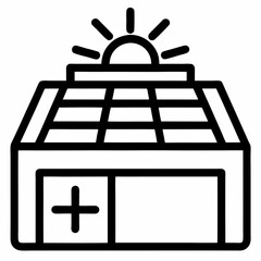 Eco Battery Icon – Minimal Black Line Vector for Solar Power Projects