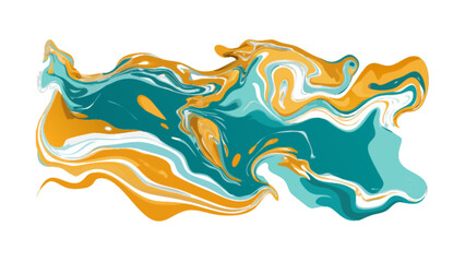 Abstract art featuring swirling teal and gold colors creating a dynamic and fluid composition effect