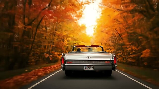 Classic Convertible Autumn Road Trip