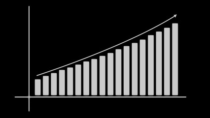Increasing business growth chart showing financial progress and upward movement of success