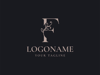 letter F luxury monogram logo design vector