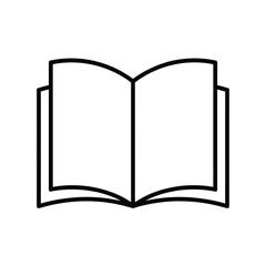 Open book icon with blank pages for text or design