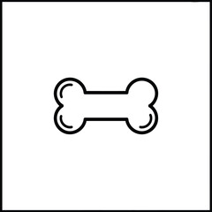 Simple outline icon of a dog bone on a white background