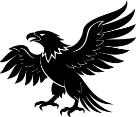 Obraz premium Majestic Black Silhouette of an Eagle in Flight Bold and Powerful Bird.