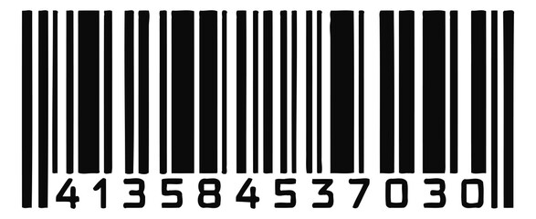 Fake barcode scratched vector illustration

