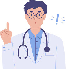 Male doctor exclaiming pose

