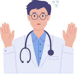 Male doctor worried pose

