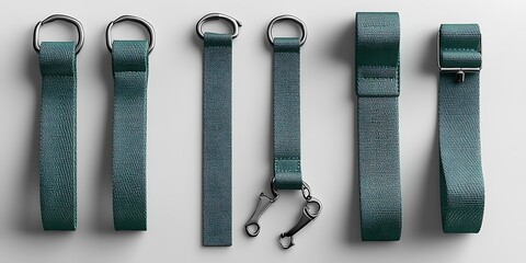 Fabric strap mockup with teal straps and metallic clasps

