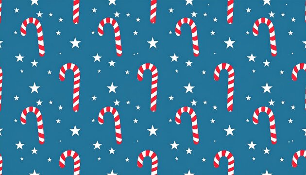 Christmas candy cane pattern on a dark blue background